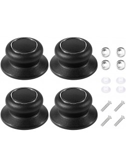 4 Pack Pot Lid Top Replacement Knob Silicone Glass Saucepan Casserole Kettle Cover Knobs. Kitchen Cookware Universal Replacement Pan Lid Holding Handles. Black - BRFGXF9KC