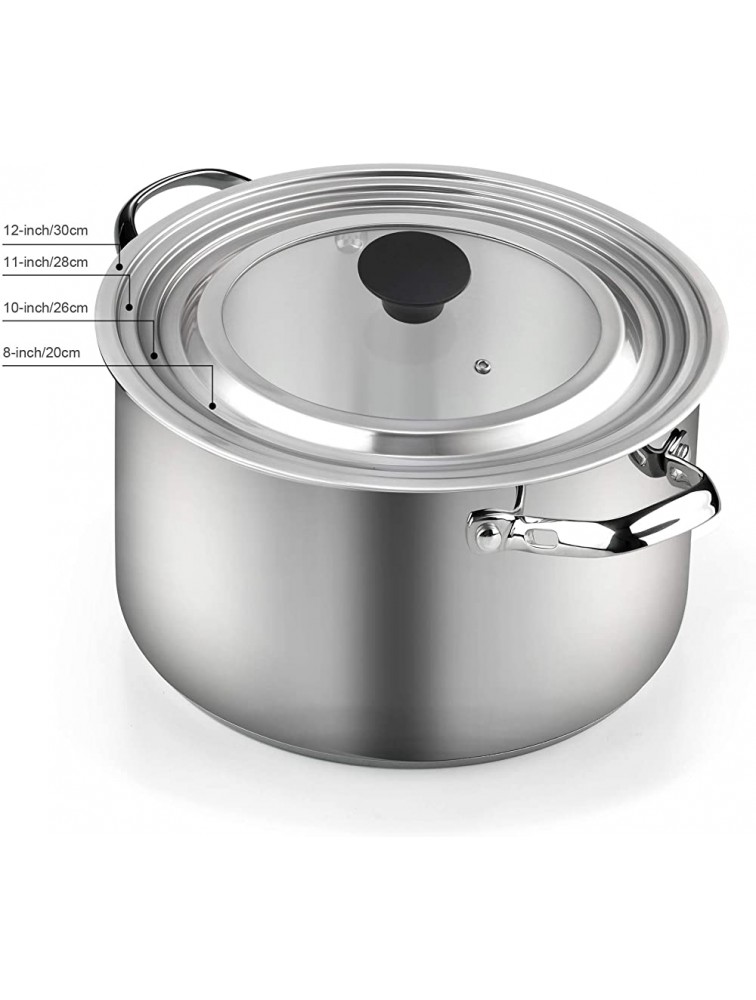 Cook N Home Stainless Steel with Glass Center Universal Lid Fits 8 10.25 11 and 12-Inch Silver - BHOYWLL4P