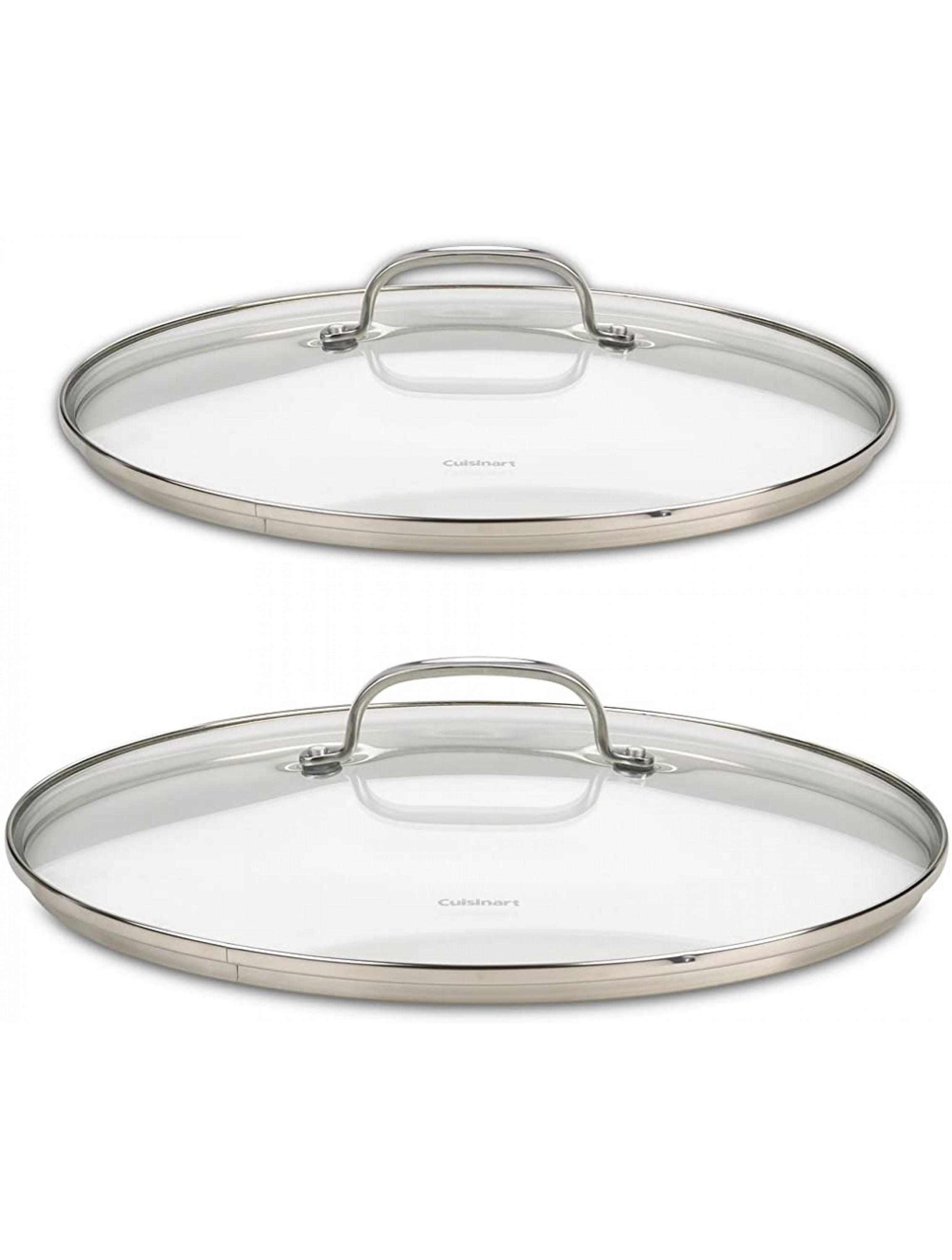 Cuisinart 71-2228CG Chef's Classic Stainless 2-Piece Glass Lid Set,9 & 11 Glass covers - B5ABH7CYW
