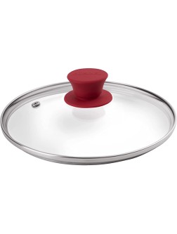 Glass Lid with Steam Vent Hole 8"-Inch 20.32cm Compatible with Lodge Cast Iron Skillet Pan Fully Assembled Universal Replacement Cover Tempered and Oven Safe Reinforced Stainless Steel Rim - BNY0PMV2C