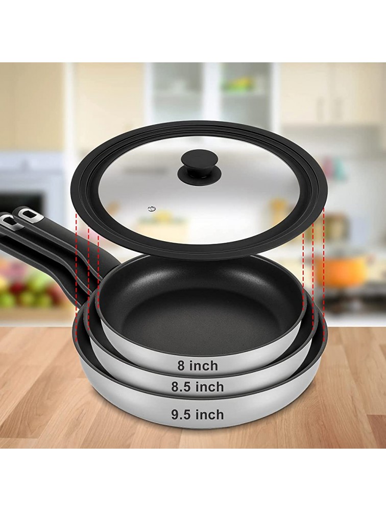 Universal Lid for Pots Pans and Skillets Tempered Glass Lid with Heat Resistant Silicone Rim Fits 8 9.5 Diameter Cookware Replacement Lid for Frying Pan and Cast Iron Skillet88.59.5 - B7C75TK41