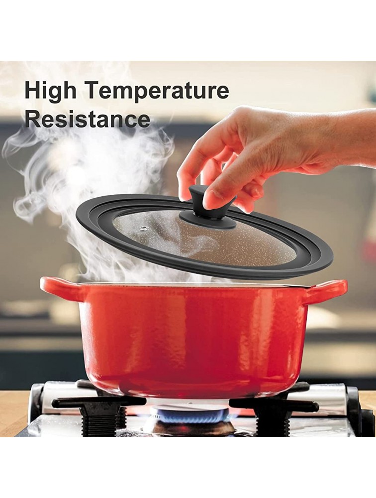 Universal Lid for Pots Pans and Skillets Tempered Glass Lid with Heat Resistant Silicone Rim Fits 6 8 Diameter Cookware Replacement Lid for Frying Pan and Cast Iron Skillet 678 - BN3NQQFLK