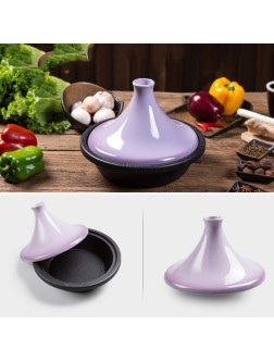 Casserole Casserole Dishes with Lids 10.6"Cast Iron Tagine Pot,Large Cooking Tagine,Tajine with Enameled Cast Iron Base and Cone-Shaped Lid with Anti-Hot Silicone Color : #2 - B4DI1MOU8
