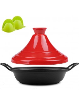 Enameled cast iron skillet Casserole Dishes With Lids Moroccan Tagine Cooking Pot 27 Cm Tagine With Ceramic Lid And Silicone Gloves Cast Iron Tagine For Different Cooking Styles Casseroles LINGGUAN - BZAHSCT9O