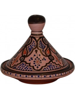 Moroccan Handmade Serving Tagine Exquisite Ceramic With Vivid colors Original 8 inches Across - BZDYK9QH0
