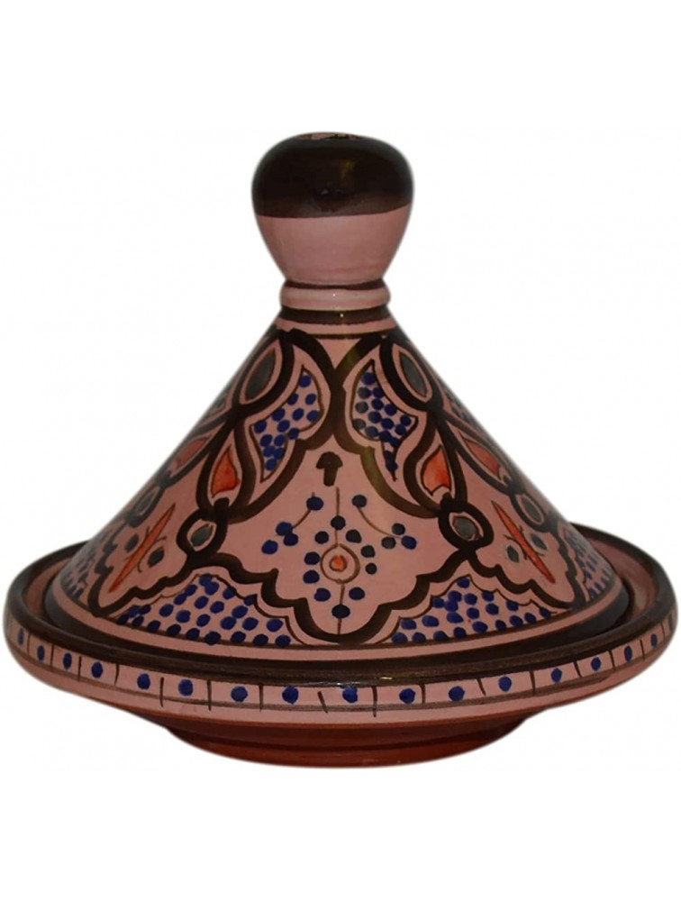 Moroccan Handmade Serving Tagine Exquisite Ceramic With Vivid colors Original 8 inches Across - BZDYK9QH0