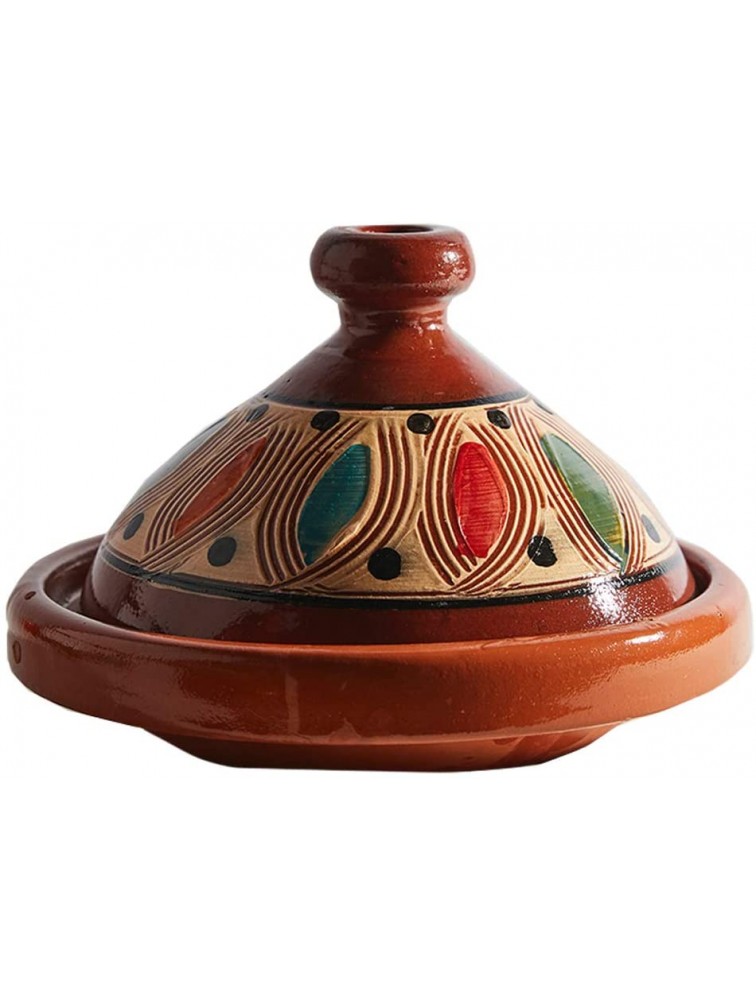 Moroccan Tagine Pot by Verve CULTURE | Traditional Ceramic Cooking Tagine | 7" tall 10" diameter - BA6JQ8IJ4