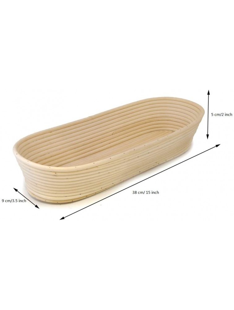15 inch Baguette Banneton Proofing basket set of 2 Bread Basket Proofing Bowls for Baguette Fermentation Bread Dough Sour with Beautiful Pattern and Shape - BV3KHYIA3