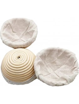 3pcs 5" Banneton Proofing Basket Round Bread Brotform with Liner Eco-Friendly Natural Rattan for Professional & Home Bakers - B05481QGQ