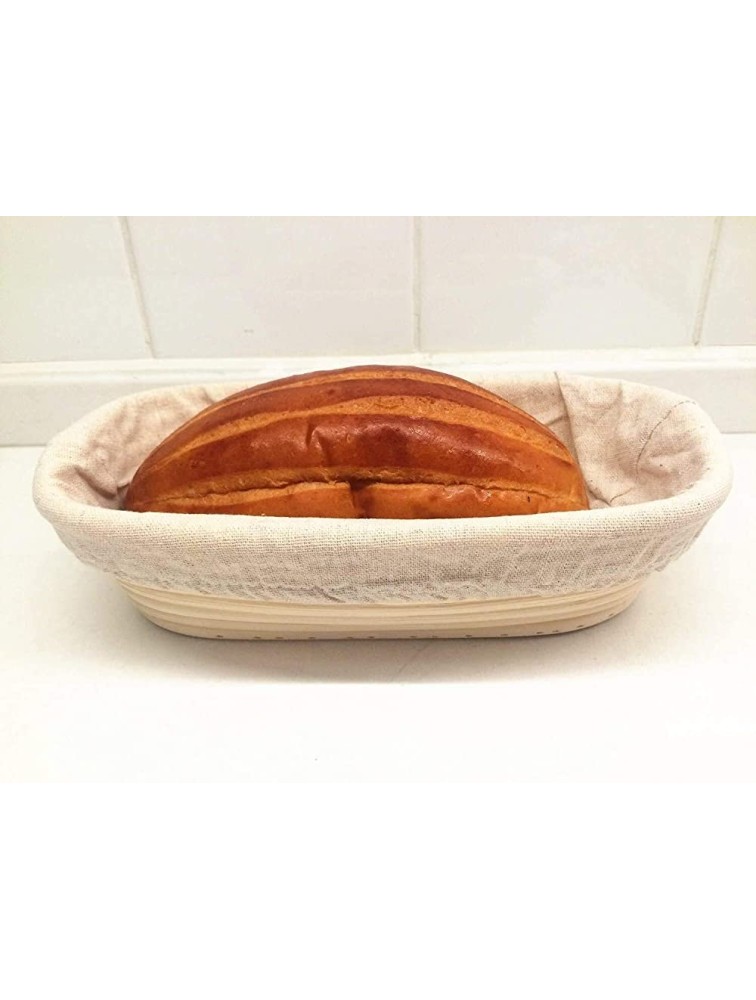 7 8 9 10 11inch Oval Long Banneton Brotform Bread Dough Proofing Rising Rattan Basket & Liner Baskets with Dough Scraper Linen Cloth Bread Lame for Artisan & Home Bakers Size : 17X12X6CM 7in - B4JIZSE5P