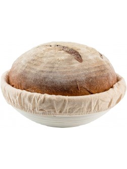 9 inch Round Bread Banneton Proofing Basket & Liner SUGUS HOUSE Brotform Dough Rising Rattan Handmade rattan bowl Perfect For Artisan - BITQSTY16