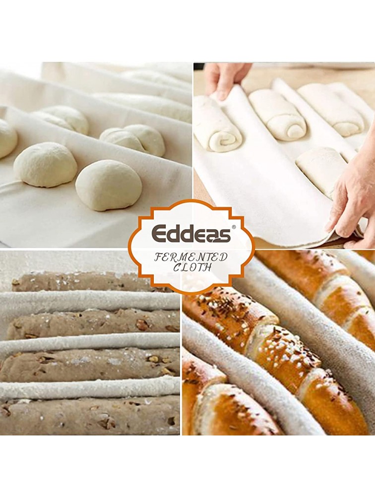 Eddeas French Bread Proofing Cloth 29 x 17 Heavy Duty Dough Bakers Couche Canvas 100% Natural Flax Heavy Duty Linen Shaping Tool for Baguettes Pastry Ciabatta & Loaves - BI5INTDX7