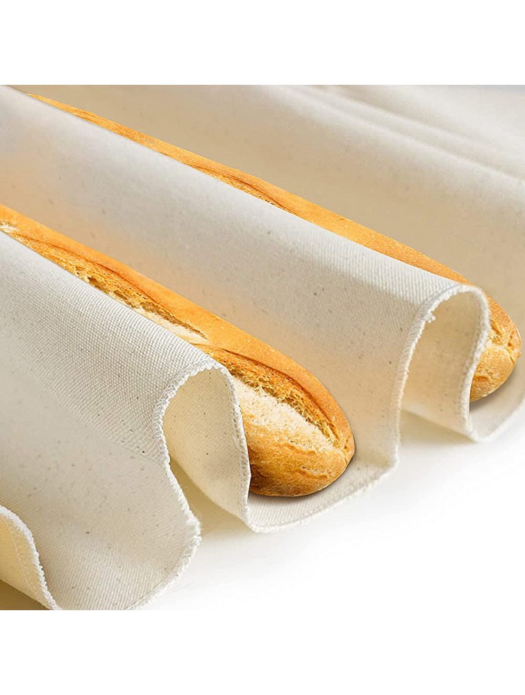 Eddeas French Bread Proofing Cloth 29" x 17" Heavy Duty Dough Bakers Couche Canvas 100% Natural Flax Heavy Duty Linen Shaping Tool for Baguettes Pastry Ciabatta & Loaves - BI5INTDX7