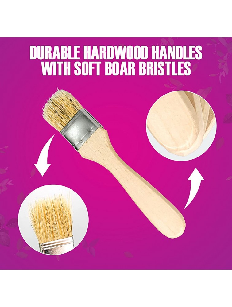 4 Pieces Pastry Brush for Baking Basting Cooking Boar Bristles Poplar Wood Handles BBQ Oil Bowl - B9BVR9C7C