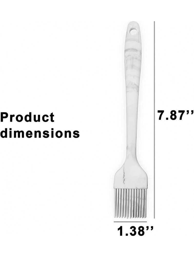 FIVETAS 1.38x7.87Heat Resistant Food Grade Silicone Pastry brush and Basting Brush for Cooking,BBQ,Meat,Desserts.Kitchen Brush for Sauce Butter oil.Stainless Steel Core Handle.BPA Free. Marbling. - BVJSWUO3B