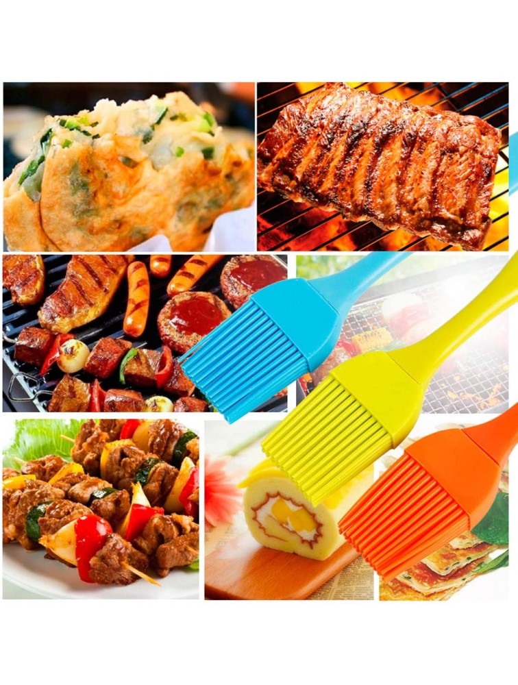 iPstyle Basting Brush Silicone Pastry Baking BBQ Sauce Marinade Meat Glazing Oil Brush Heat Resistant Kitchen Cooking Baste Pastries Cakes Meat Desserts Dishwasher Safe 4 Pack 8.2 Brush 4Pack - BXBABL4JP