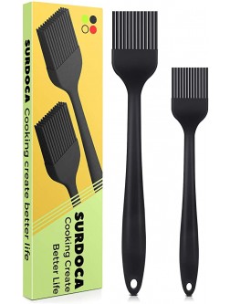 SURDOCA Silicone Pastry Basting Brush 2Pcs 10 + 8 in Heat Resistant Brush for Baking Cooking Food BPA Free Kitchen Brush for Sauce Butter Oil Stainless Steel Core Design for Barbecue BBQ Grilling - BJ4EMP80F