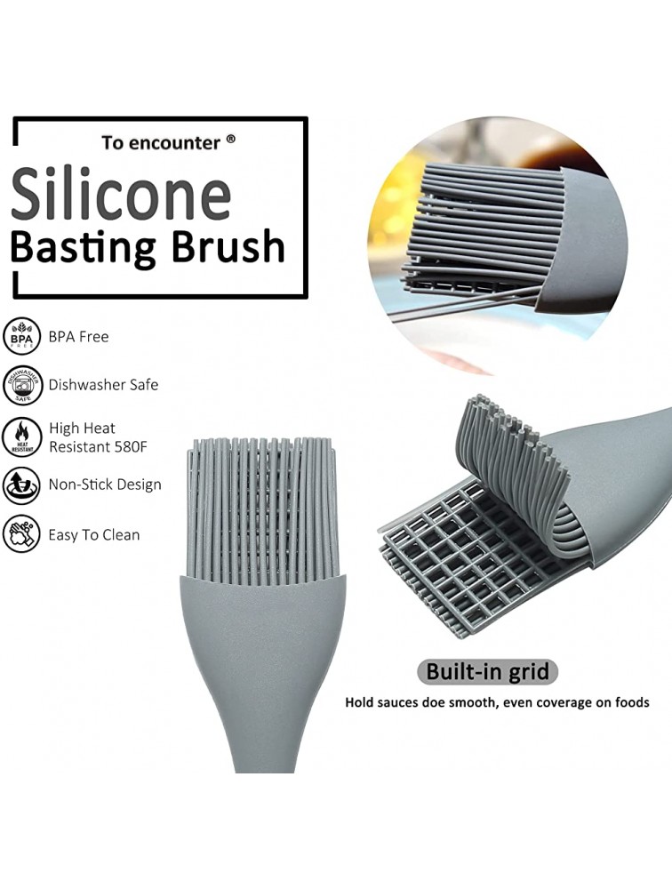 To encounter Silicone Basting Brush Set of 4 Large and Small Silicone Pastry Brushes for Cooking Baking Oil and BBQ Spreading Built in Grid - BR1R0X7EM