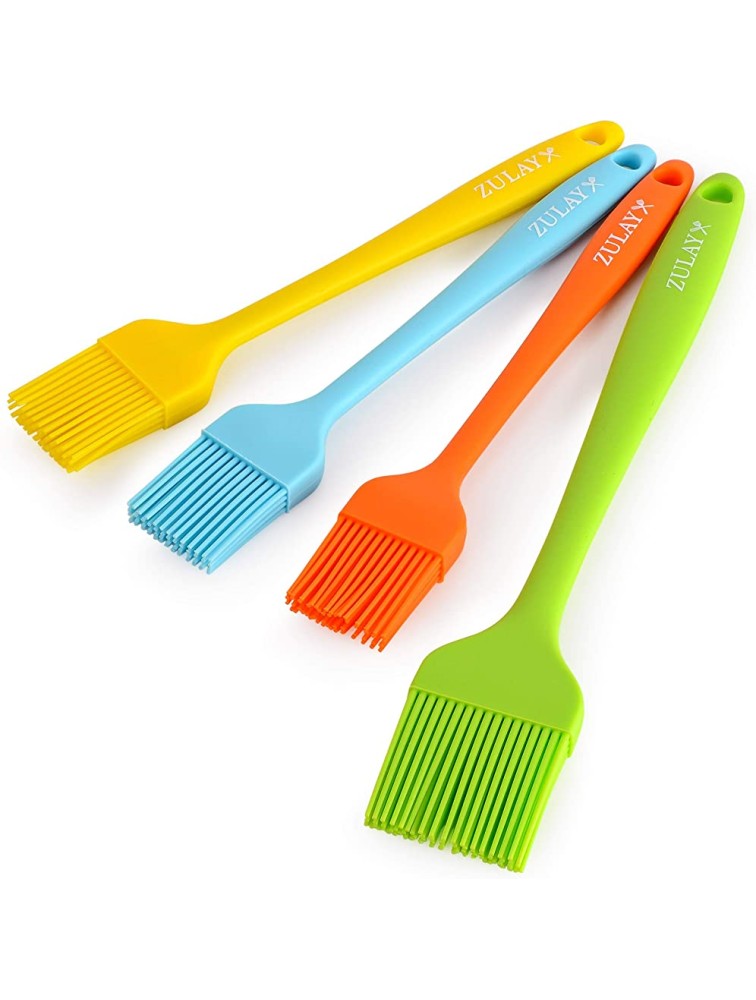 Zulay Set of 4 Pastry Brush Heat Resistant Silicone Basting Brush With Soft Flexible Bristles Assorted Basting Brush Ideal For BBQ Marinating or Spreading Butter & Oil - B1GO6MNBS