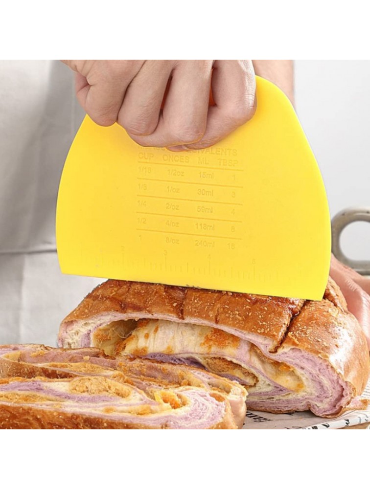 Dough Cutter Pastry Scraper: 3Pcs Plastic Pastry Bowl Scraper for Baking Bread Pizza Fondant Icing - BNUHHEFWJ