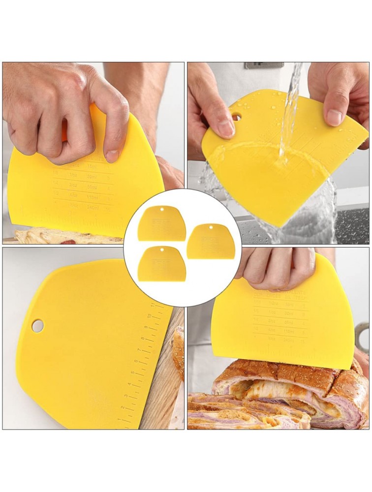 Dough Cutter Pastry Scraper: 3Pcs Plastic Pastry Bowl Scraper for Baking Bread Pizza Fondant Icing - BNUHHEFWJ
