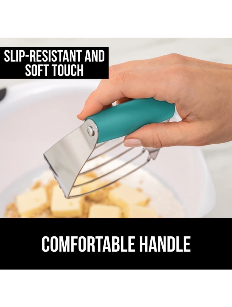 Gorilla Grip Pastry Dough Blender and Butter Cutter Thick Sharp Stainless Steel Blades for Easy Mixing Comfortable Grip Heavy Duty Kitchen Baking Tool Kneading Doughs Dishwasher Safe Turquoise - B29L9VF2V