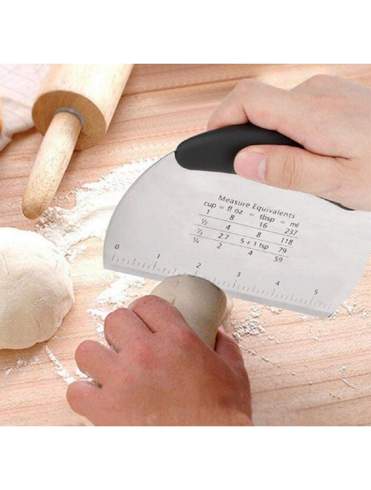 Pro Dough Pastry Scraper Dough Cake Stainless Steel Kitchen Pizza Flour Tool Cutter Gadget Scraper - BAJ2OQHIL