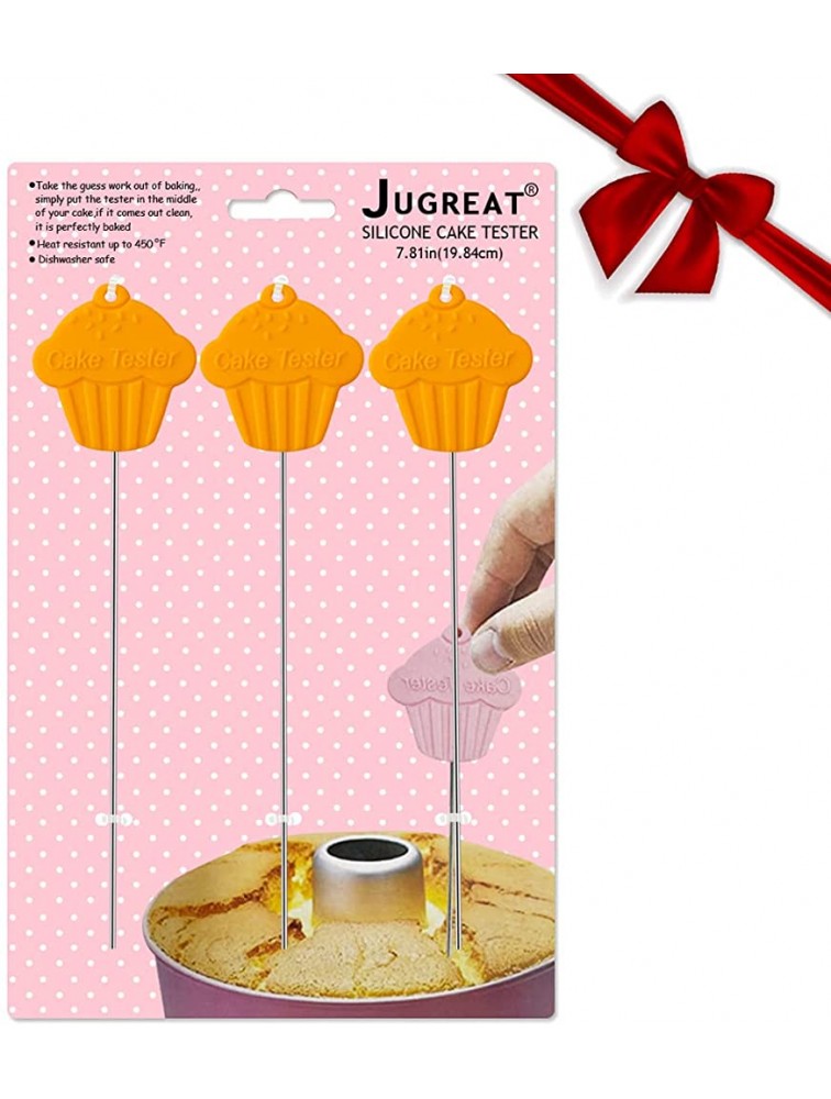 JUGREAT Cake Tester Needle,3 Pcs Stainless Steel Reusable Metal Cake Tester For Christmas baking gifts,Kitchen Home Bakery Bread Tester,Orange - BRWFUKYVH