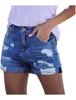 GOODTRADE8 Pants for Women Pocket Jeans Denim Pants Female Hole Bottom Sexy Casual Shorts - BSC5Z86FW
