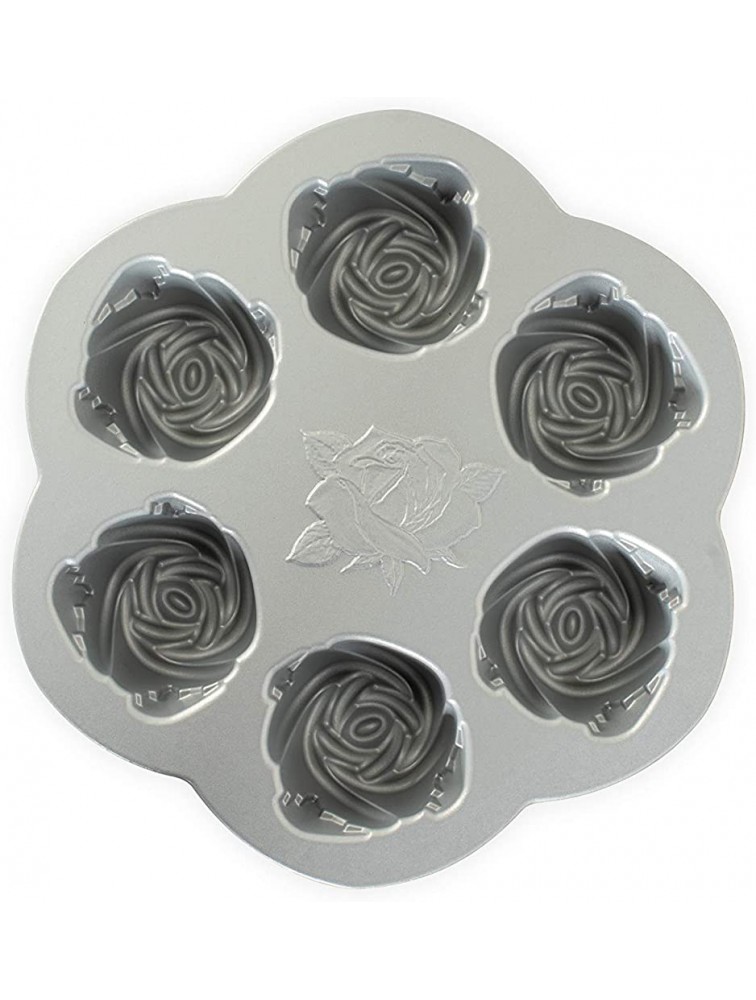 Nordic Ware Rose Bud Pan 6 Cakelets Toffee - B942D90VB