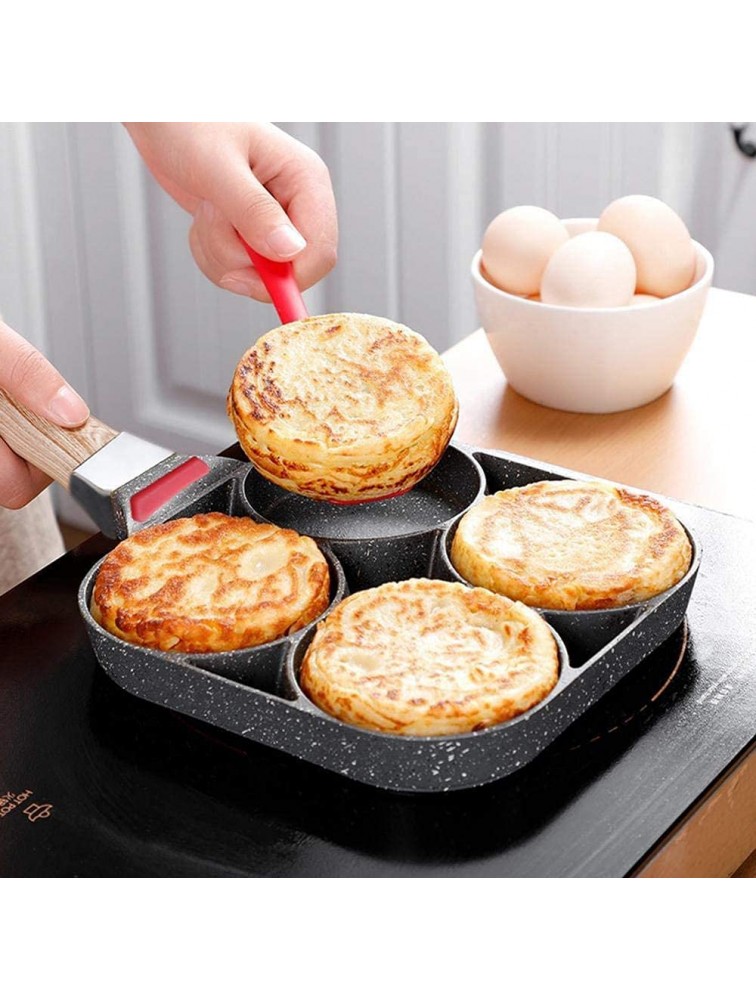 wdpinpan Multiple Pan,Non-Stick Frying Pan with 4 Dimples,Four Hole Frying Pan Square Pancake Pan Multi Section Frying Pan for Egg Frying Hamburger Making Aluminum Alloy - BSUWYZN0H