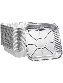 Ailelan Aluminum Pans Disposable 50-Pack 8x8 Aluminum Foil Pans Disposable Takeout Pans Perfect for Cooking Heating Storing Prepping Food - BZRTQNYEJ