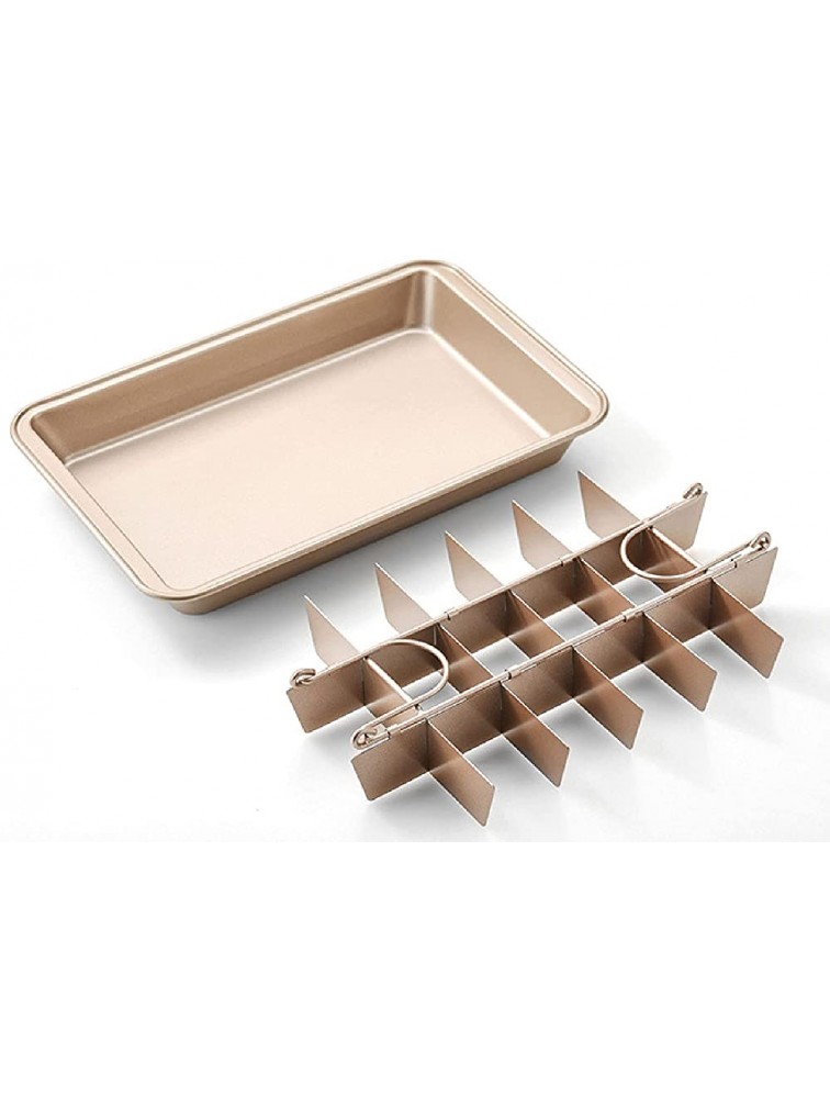 Gojiny Brownie Pan Non-stick Detachable Food Grade Stainless Steel Brownie Cake Pan with Dividers 18 Pre-slicenon-stick for Making Brownie Cake - BL0M5WCIB
