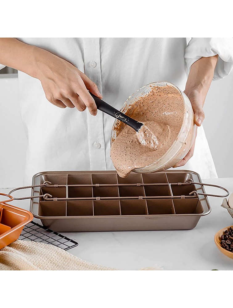 Gojiny Brownie Pan Non-stick Detachable Food Grade Stainless Steel Brownie Cake Pan with Dividers 18 Pre-slicenon-stick for Making Brownie Cake - BL0M5WCIB