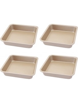 Hislaves Baking Accessories,4Pcs Baking Tray Square Non-stick Carbon Steel Fashion Bakeware Bread Cake Tray for Home Cake Pan Wide Side for Restaurant - BZMBP0RIX