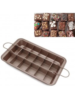 Hovico Non Stick Brownie Pans with Dividers High Carbon Steel 18-Lattice Brownie Baking Tray for for Oven Baking Baking Pan with Built-In Slicer & RacK - BWRQQDF9Y