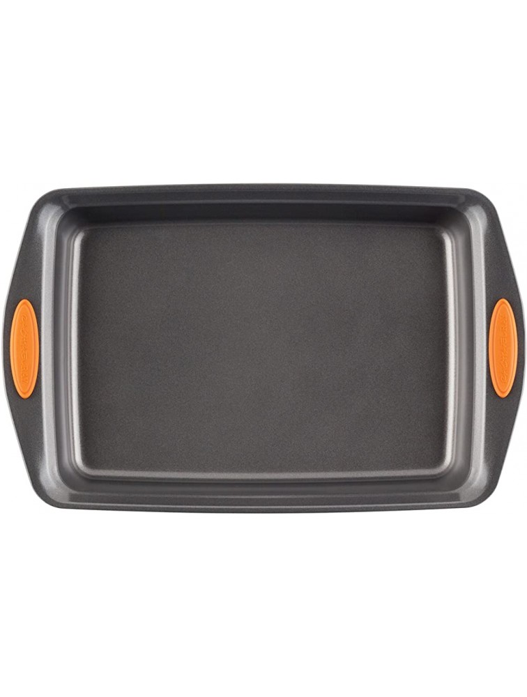 Rachael Ray Yum-o! Nonstick Bakeware 9-Inch by 13-Inch Oven Lovin’ Rectangle Cake Pan Gray with Orange Handles - BPELLLIZR