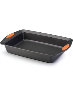Rachael Ray Yum-o! Nonstick Bakeware 9-Inch by 13-Inch Oven Lovin’ Rectangle Cake Pan Gray with Orange Handles - BPELLLIZR