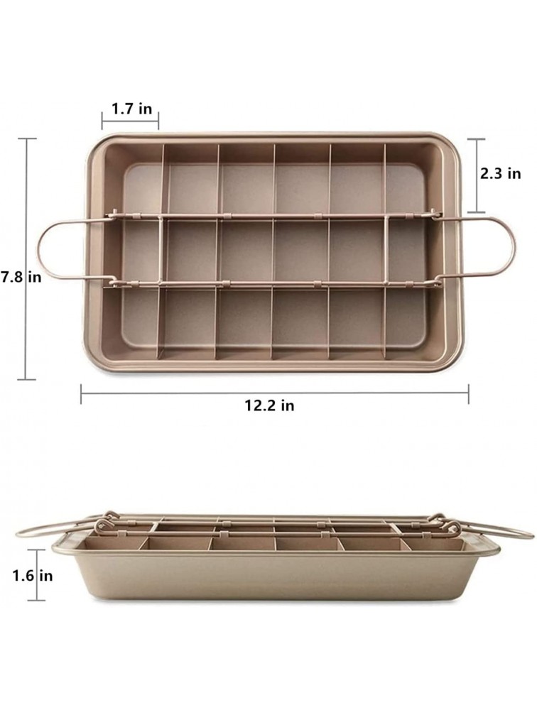 RRMMAN BakingTray with Dividers pan Non Stick Baking Pan,Non Stick Baking Pan Sets,18 Pre-Cut Square Molds for Cake Fudges and Chocolate 12'' X 8'' X 2'' - B0J5PUSCE