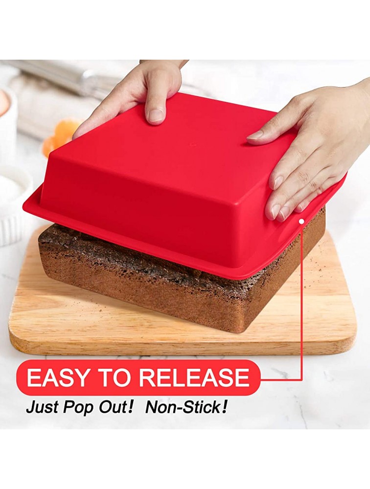 Silicone Square Cake Pan Walfos Silicone Brownie Pan with Non-slip Grips Non-Stick and BPA Free Perfect for Brownie Cake Bread Pie and Lasagna - BSPNMTZFU