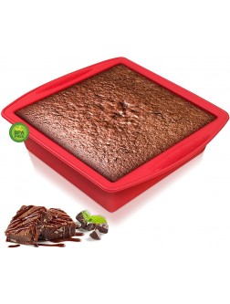 Silicone Square Cake Pan Walfos Silicone Brownie Pan with Non-slip Grips Non-Stick and BPA Free Perfect for Brownie Cake Bread Pie and Lasagna - BSPNMTZFU