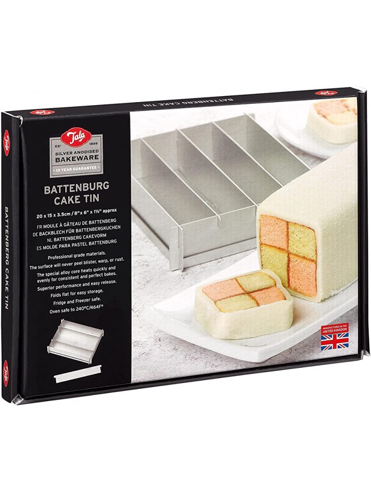 Tala 10A21459 Battenberg Battenburg Cake Pan Commercial Weight Anodised Aluminium Silver - B69E22CXQ