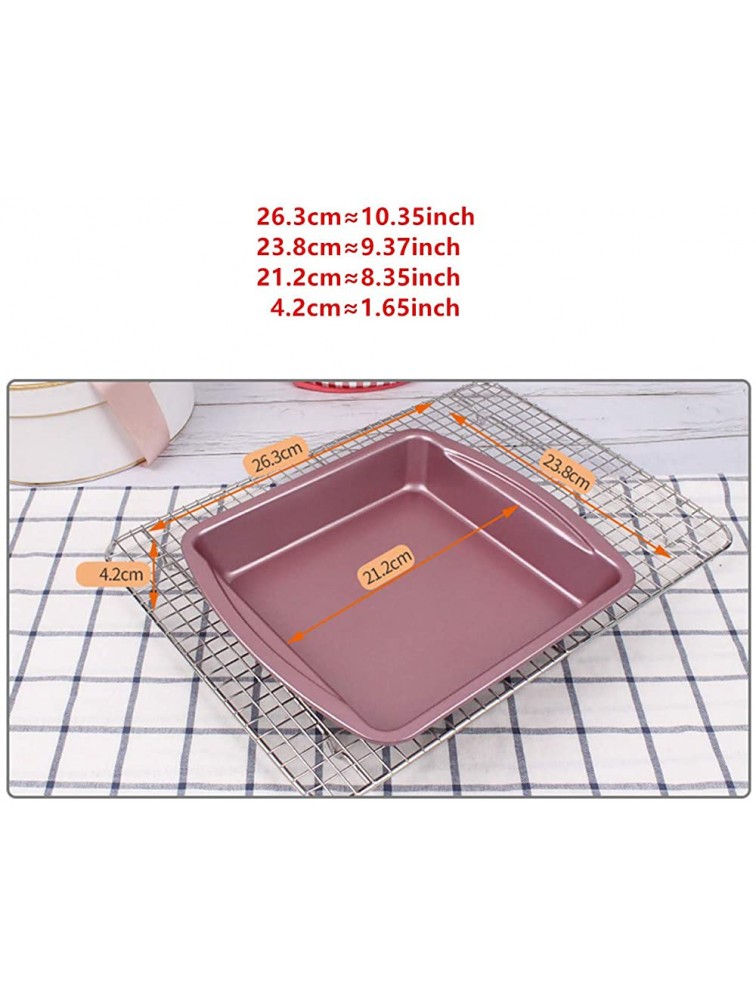 Falytemow Nonstick Bakeware Cookie Trays Square Baking Sheet for Oven Non Toxic and Healthy Rust Free and Easy Clean Champagne Pink - BWDEYS75O