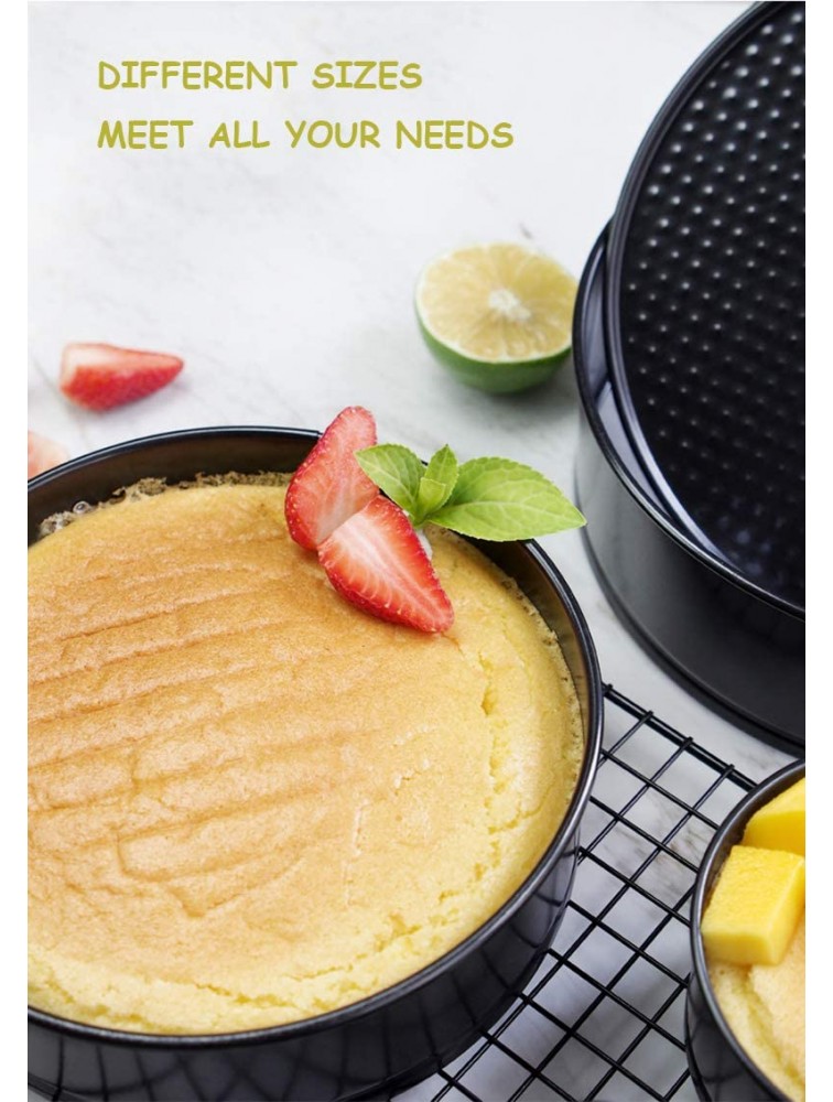 HYTK Springform Cake Pan Set of 4 Nonstick 4 7 9 10 In Instant Pot Pressure Cooker Round Cheesecake Baking Pan Leakproof Carbon Steel Detachable Bakeware - B1HDU5LKV