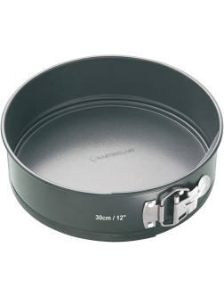 MasterClass KCMCHB45 30 cm Springform Cake Tin with Loose Base and PFOA Non Stick Robust 1 mm Carbon Steel 12 Inch Extra Large Round Pan Grey - BDA23ME25