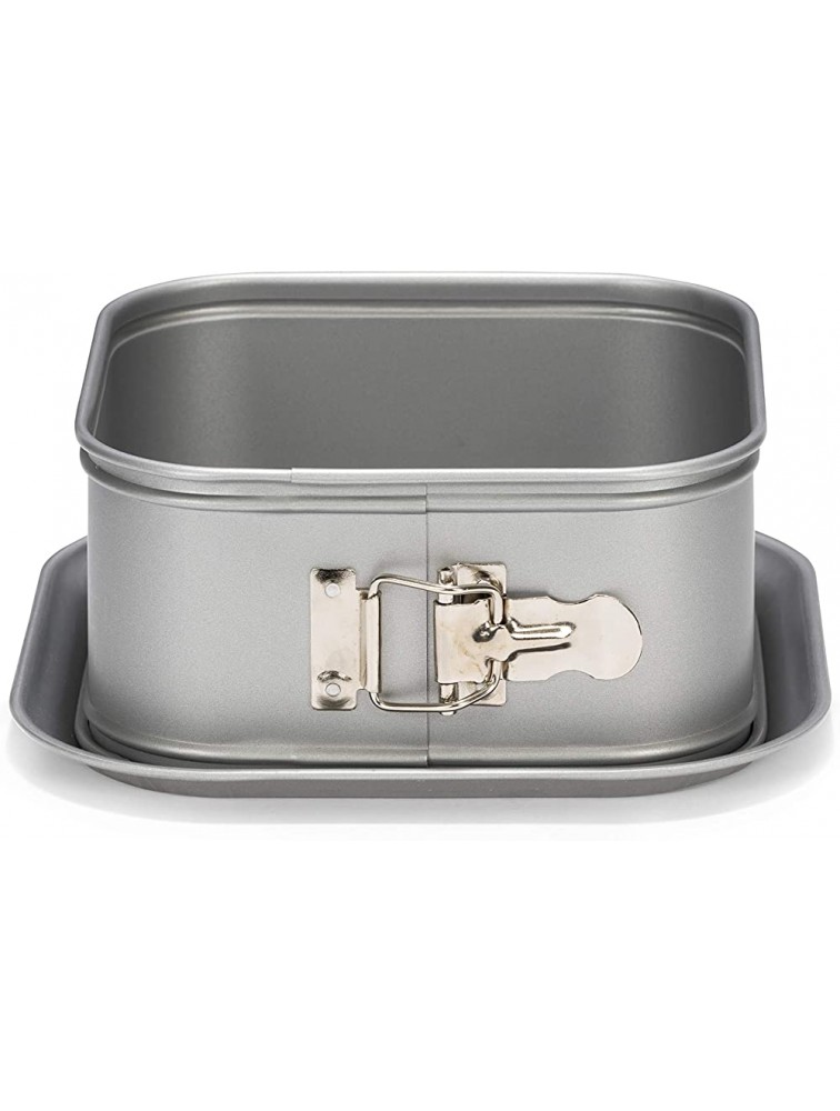 Patisse Extra Deep Square Springform Pan 7-1 8" x 7-1 8" or 18 cm x 18 cm and 3-3 8" or 8.5 cm Deep With Leak-Proof Bottom Gray Metallic Color Silver Top Series - BPM6ETQHP