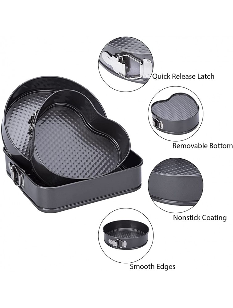 Springform Cake Pans Libara Non-stick Round Cake Mold Leakproof Cake Pans with Removable Bottom Professional Baking Bakeware Set 7 8 9 - BINY0IC71