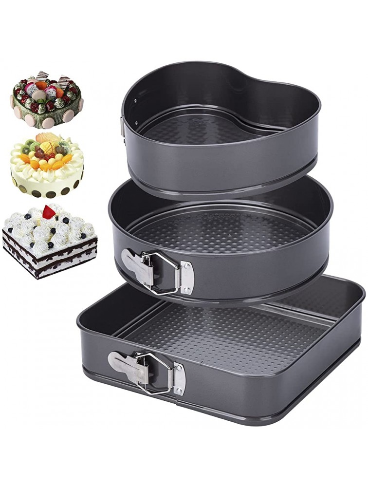 Springform Cake Pans Libara Non-stick Round Cake Mold Leakproof Cake Pans with Removable Bottom Professional Baking Bakeware Set 7" 8" 9" - BINY0IC71