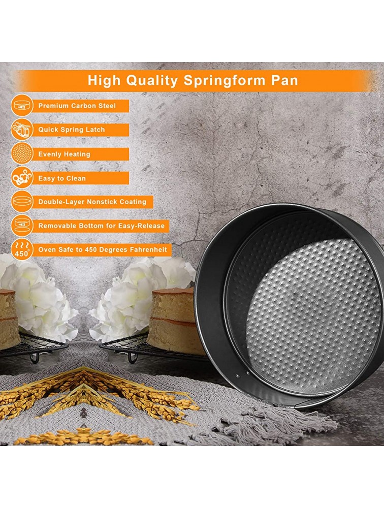Springform Pan Set of 3 Nonstick Cheesecake Pan Leakproof Cake Pan Set Includes 3 Pieces 7 9 11 Springform Pan with Removable Bottom and 60pcs Parchment Paper Liners by Molgree - B6FCB2PFB