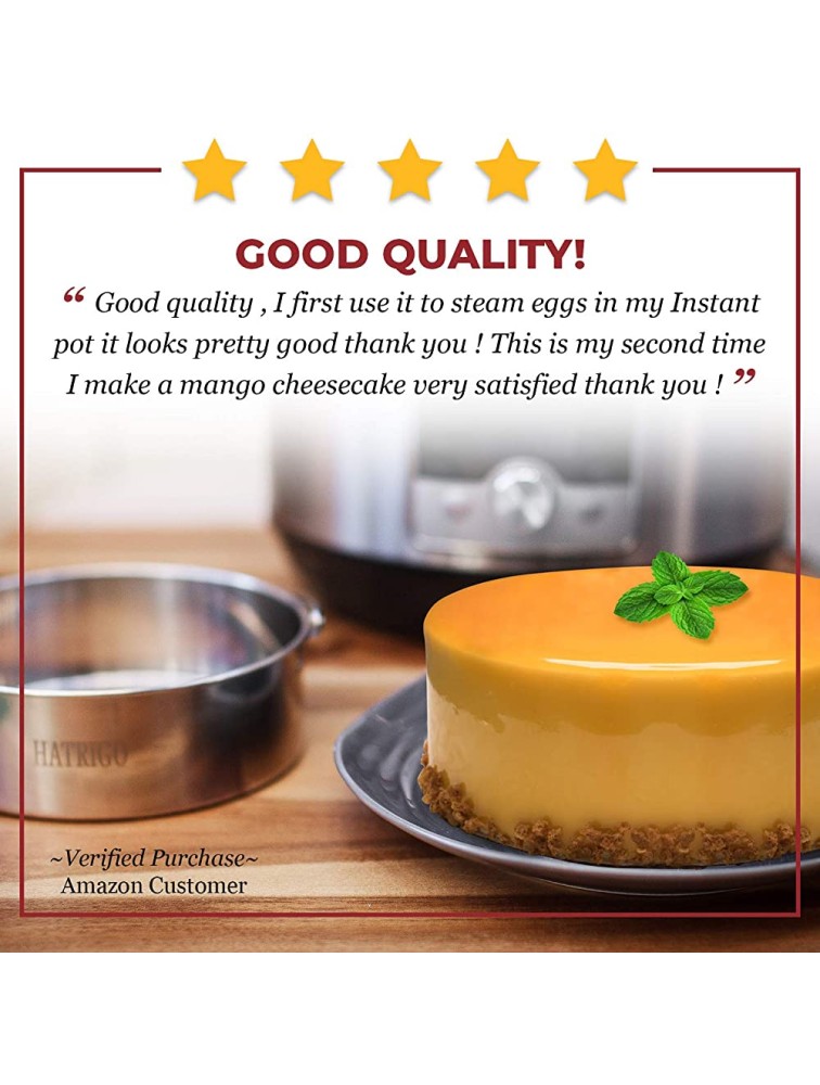 Stainless Steel Cake Push Pan Egg Bites Molds & Parchment Paper Cheesecake Pan with Handle Compatible with Instant Pot Accessories 6qt 8qt only Ninja Foodi Mealthy and Air Fryer - B07XDAZQC